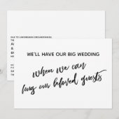 ハグができるまで延期された結婚式 招待状 (正面/裏面)