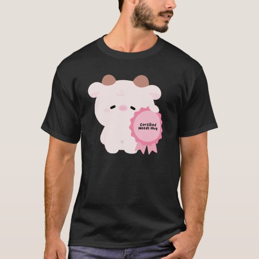 ハグが必要認定済み牛 Tシャツ (正面)