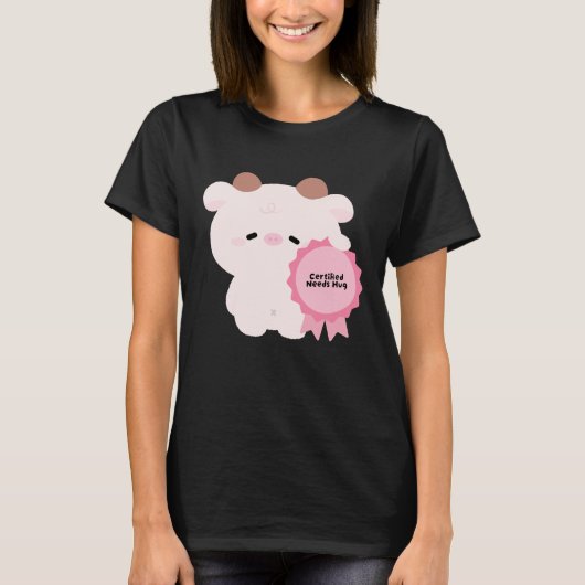 ハグが必要認定済み牛 Tシャツ (正面)