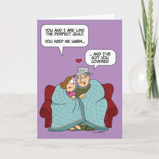 ハグしよう クィルト - バイ・ザ・ヤード® - バレンタイン カード (正面)