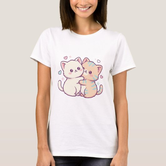 ハグするキュートな子猫たち Tシャツ (正面)