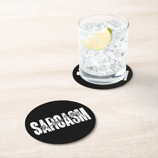 ハグする方法を皮肉る – 皮肉おもしろい的ヴィンテージ ラウンドペーパーコースター (インサイチュ)