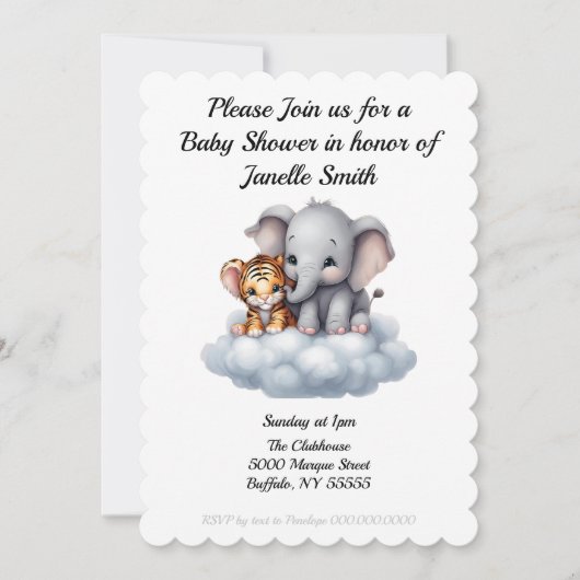 ハグする雲 招待状 (正面)