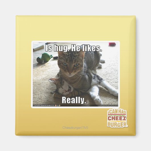 ハグだ。彼は好きだ。 マグネット (正面)
