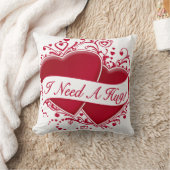 ハグだ！赤いハート クッション (ブランケット)