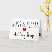 ハグとキスと汚れおもしろいものバレンタイン カード (黄色い花)