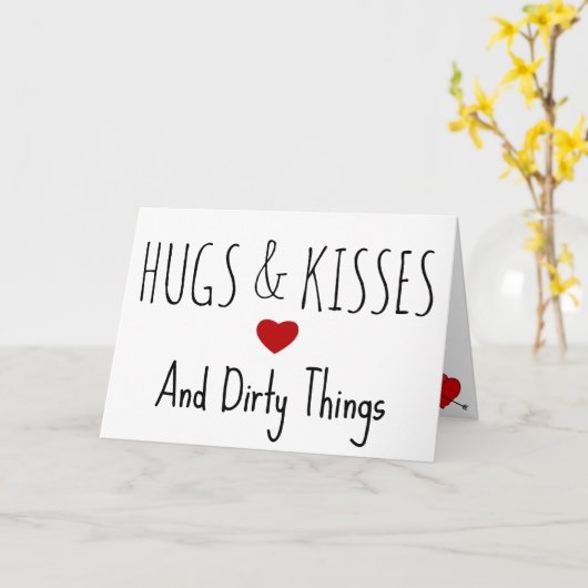 ハグとキスと汚れおもしろいものバレンタイン カード (黄色い花)