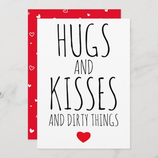 ハグとキスと汚れおもしろいものバレンタイン シーズンカード (正面/裏面)