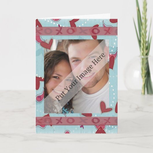ハグとキスのバレンタインフォトカード シーズンカード (正面)