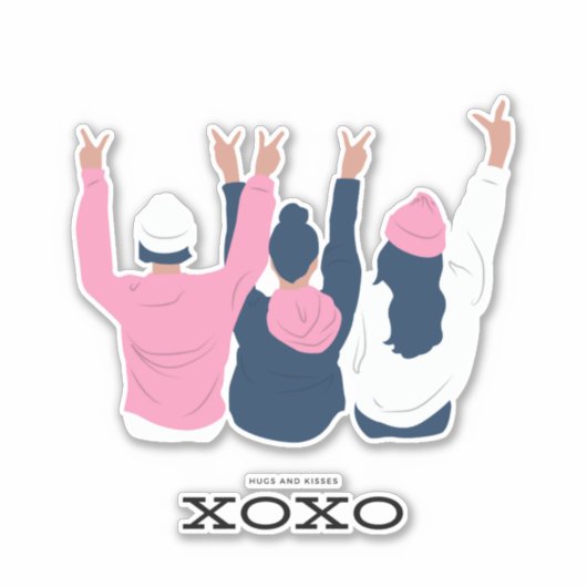 ハグとキスの少女の部族 シール (正面)