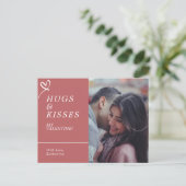 ハグとキスを送信カスタムフォトバレンタイン ポストカード (スタンド正面)