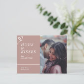 ハグとキスを送信カスタムフォトバレンタイン ポストカード (スタンド正面)