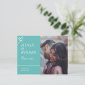 ハグとキスを送信カスタムフォトバレンタイン ポストカード (スタンド正面)