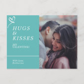 ハグとキスを送信カスタムフォトバレンタイン ポストカード (正面)
