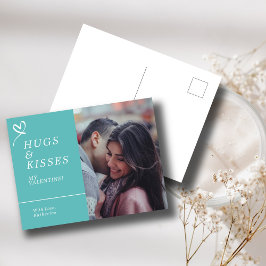 ハグとキスを送信カスタムフォトバレンタイン ポストカード