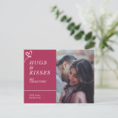 ハグとキスを送信カスタムフォトバレンタイン ポストカード (スタンド正面)
