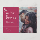 ハグとキスを送信カスタムフォトバレンタイン ポストカード (正面)