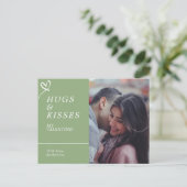 ハグとキスを送信カスタムフォトバレンタイン ポストカード (スタンド正面)