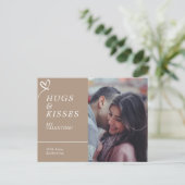ハグとキスを送信カスタムフォトバレンタイン ポストカード (スタンド正面)