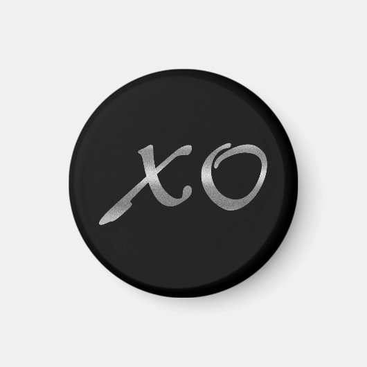 ハグとキスイン・シルバー マグネット (正面)