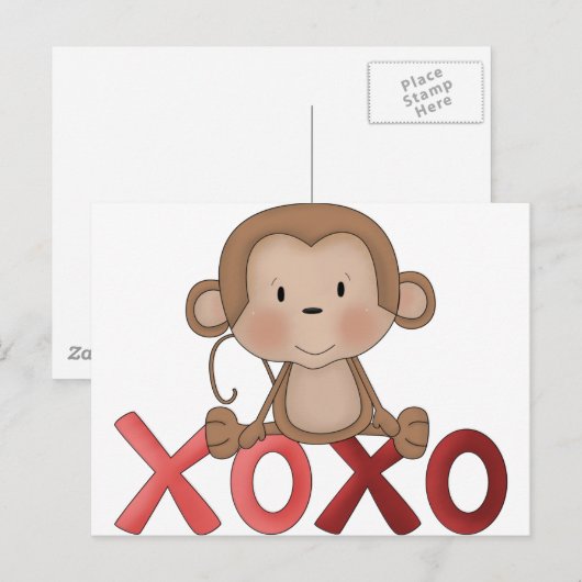 ハグとキスサル ポストカード (正面/裏面)