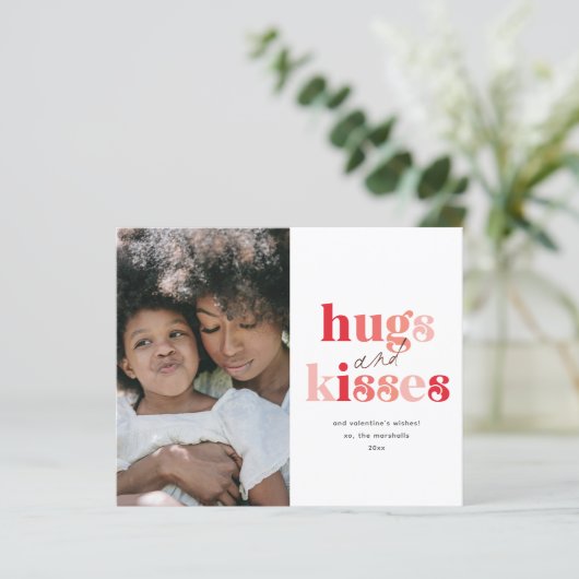 ハグとキスバジェット写真バレンタインのカード (スタンド正面)