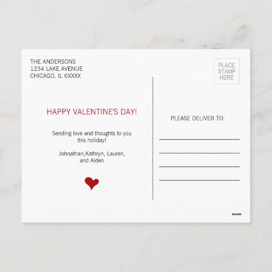 ハグとキスバレンタインの写真はがき シーズンポストカード