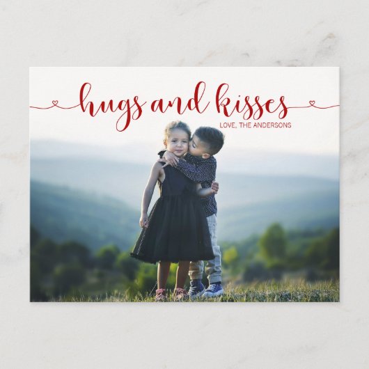 ハグとキスバレンタインの写真はがき シーズンポストカード (正面)