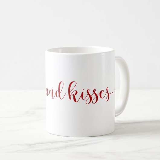 ハグとキスバレンタインデーコーヒーマグ コーヒーマグカップ (正面右)