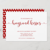 ハグとキスバレンタインデーパーティーカード 招待状 (正面/裏面)