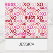 ハグとキスピンクレッドガレンティンXOXOガールフレンド ワインラベル (シングルラベル)