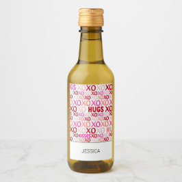 ハグとキスピンクレッドガレンティンXOXOガールフレンド ワインラベル