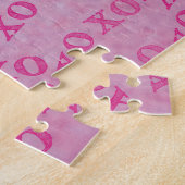 ハグとキスピンクXO XO ジグソーパズル (側面)