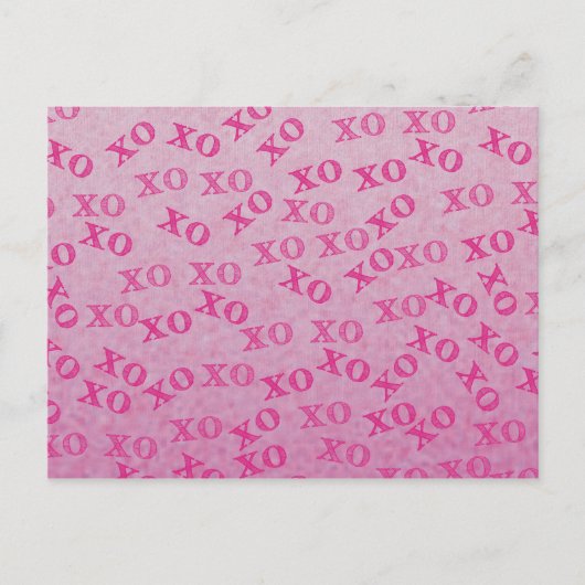 ハグとキスピンクXO XO ポストカード (正面)