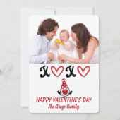 ハグとキスファミリーポートレートバレンタインデー シーズンカード (正面)
