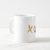 ハグとキスリップバレンタインの女性コーヒーマグ コーヒーマグカップ (正面左)