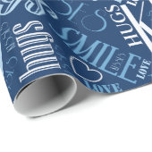 ハグとキスワードクラウドブルーID286 ラッピングペーパー (ロールコーナー)