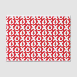 ハグとキス白いXs & Osが赤い背景 薄葉紙