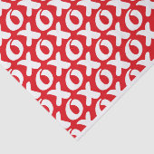 ハグとキス白いXs & Osが赤い背景 薄葉紙 (詳細)