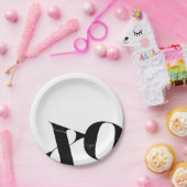 ハグとキス白黒紙プレート ペーパープレート (パーティー)