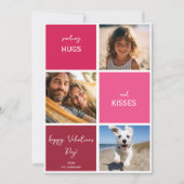 ハグとキス3枚の写真バレンタインデー シーズンカード (正面)