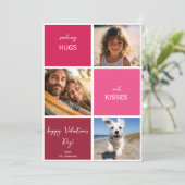 ハグとキス3枚の写真バレンタインデー シーズンカード (スタンド正面)