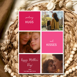 ハグとキス3枚の写真母の日 シーズンカード