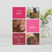 ハグとキス3枚の写真母の日 シーズンカード (スタンド正面)