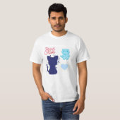 ハグとキス - かわいいキャラクターの愛情表現 Tシャツ (正面フル)