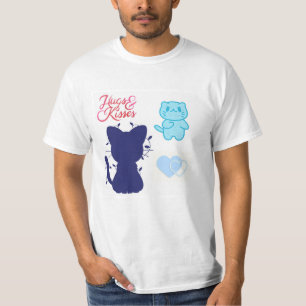 ハグとキス - かわいいキャラクターの愛情表現 Tシャツ