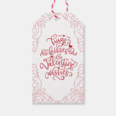 ハグとキス |グリッター |バレンタインデー ギフトタグ (正面)
