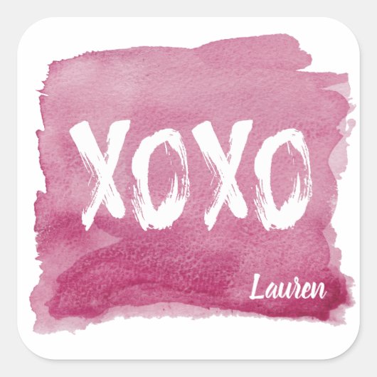 ハグとキス |ステッパーソナライズされたカー スクエアシール (正面)