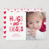 ハグとキス |バレンタインの写真カード シーズンカード (正面/裏面)