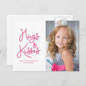 「ハグとキス」バレンタインデーの写真 シーズンポストカード (正面/裏面)